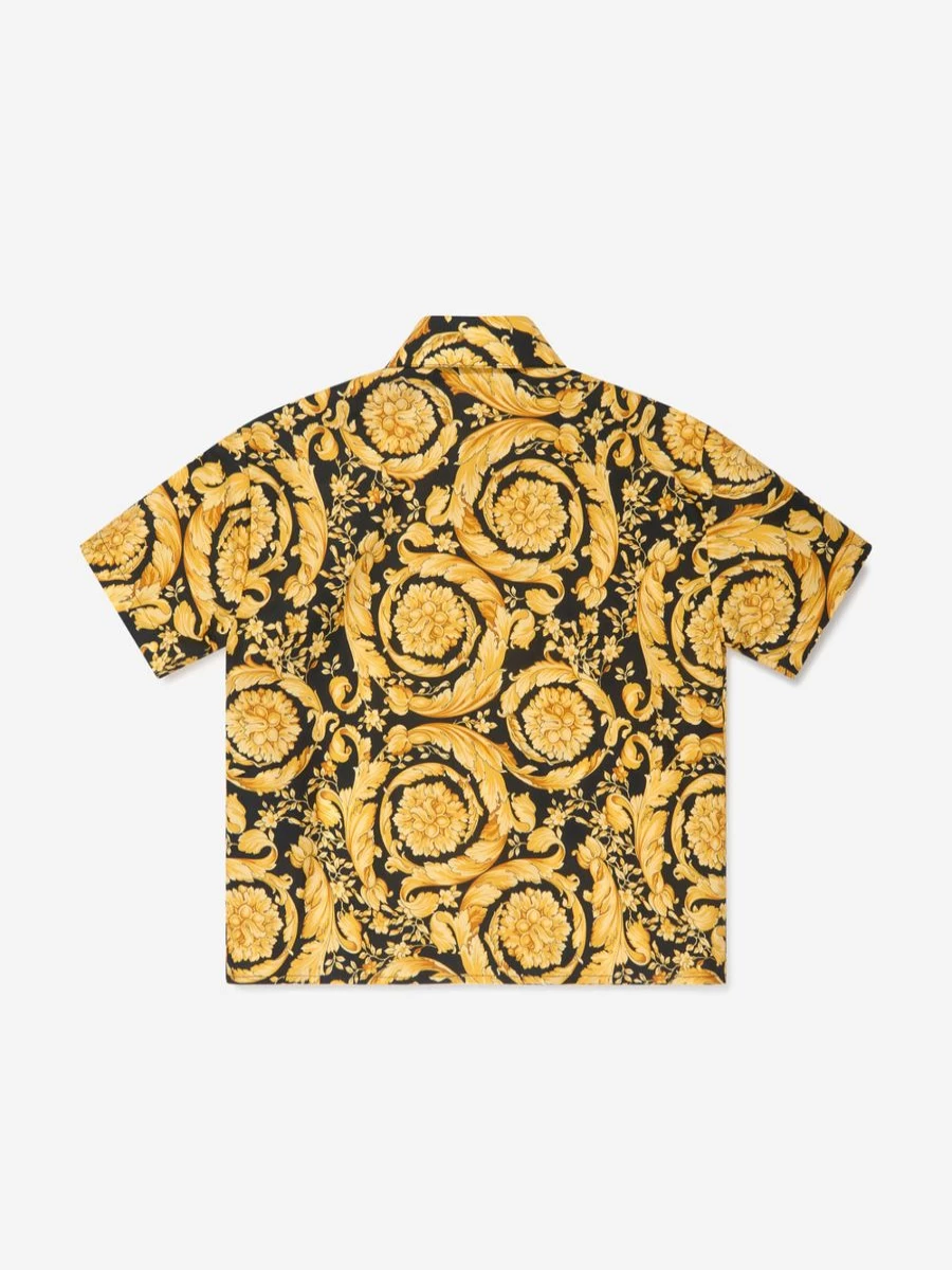 Versace Teen Gold Barocco Print Shirt for Boys