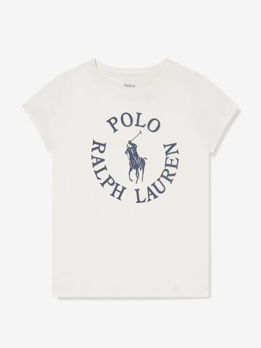 Ralph Lauren Kids Teen Girls White Graphic Logo T-Shirt