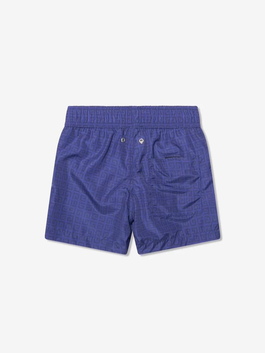 Givenchy Teen Boys 4G Logo Blue Swim Shorts for Summer Beachwear