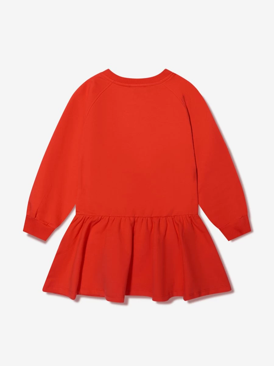 Moschino Kids Red Teddy Bear Logo Sweater Dress for Teen Girls