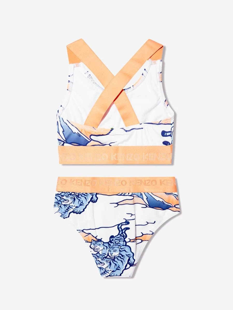 KENZO KIDS Yellow Tiger Print Bikini for Teen Girls - Stylish Swimwear