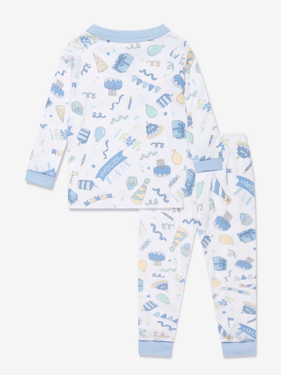 Magnolia Baby Boys Birthday Long Sleeve Blue Pajamas - Comfortable Sleepwear for Toddlers