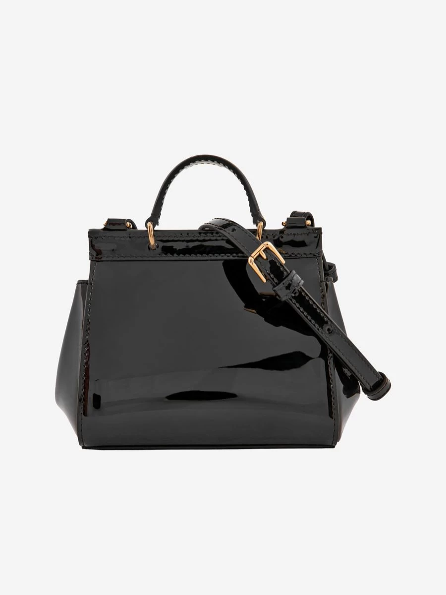 Dolce & Gabbana Kids Girls Black Patent Leather Handbag | Stylish Designer Purse for Girls