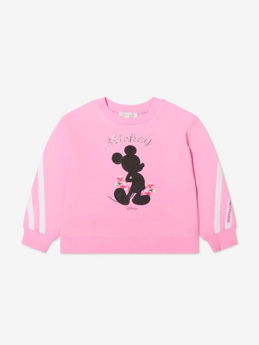 Monnalisa Girls Mickey Mouse Sweatshirt - Cute Cartoon Pullover for Girls | Childsplay Clothing