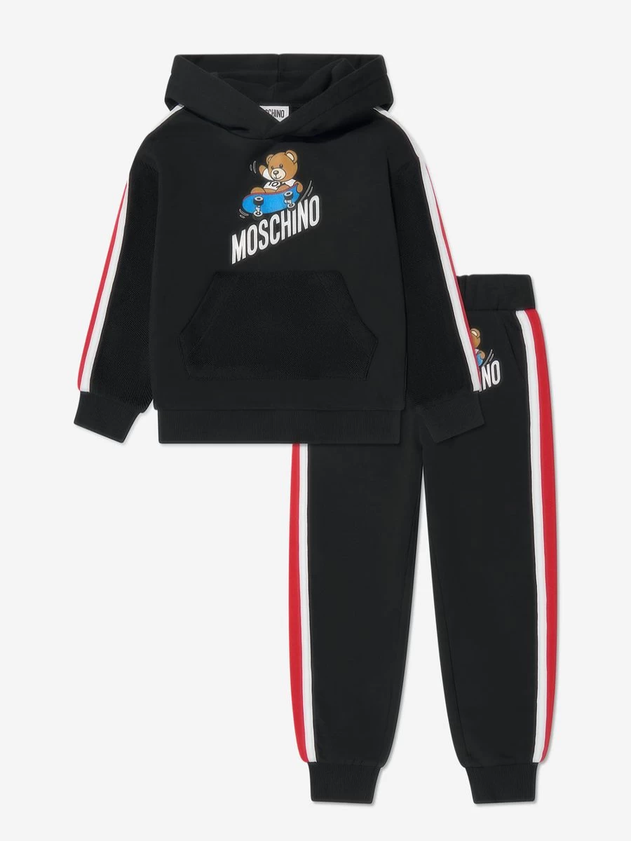 Moschino Kids Boys Black Teddy Bear Print Tracksuit