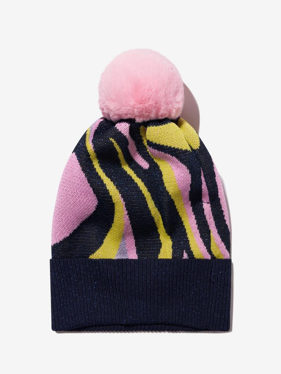 Billieblush Teen Girls Lilac Glitter Bobble Hat - Sparkling Winter Beanie