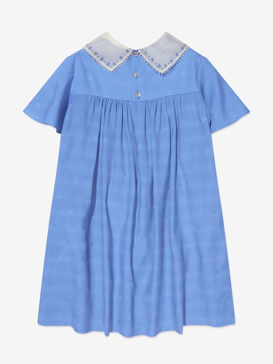 Gucci Kids Teen Girls Blue GG Logo Dress