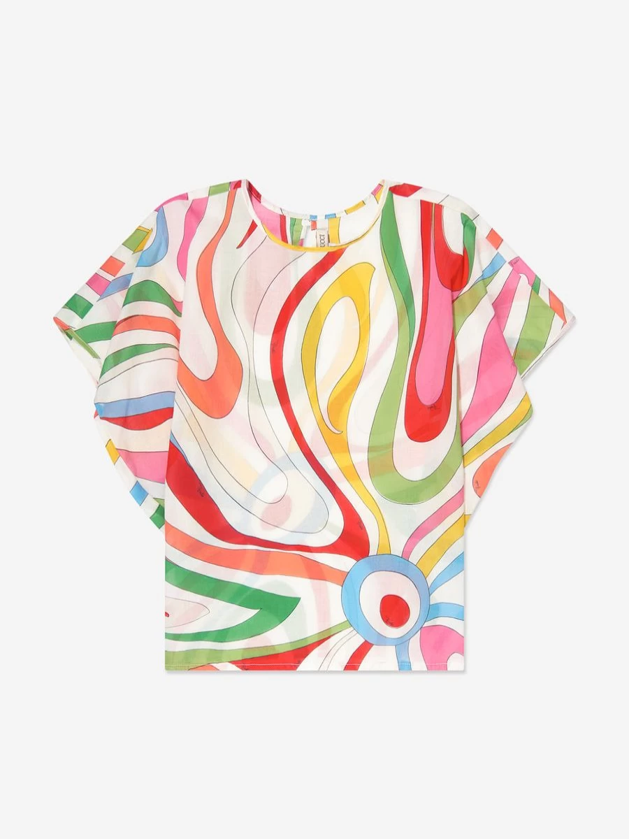 Emilio Pucci Girls Marmo Print Multicolour Dress