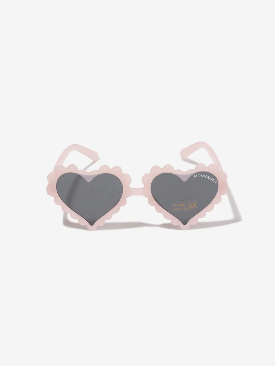 Monnalisa Pink Heart Sunglasses for Girls with Protective Case