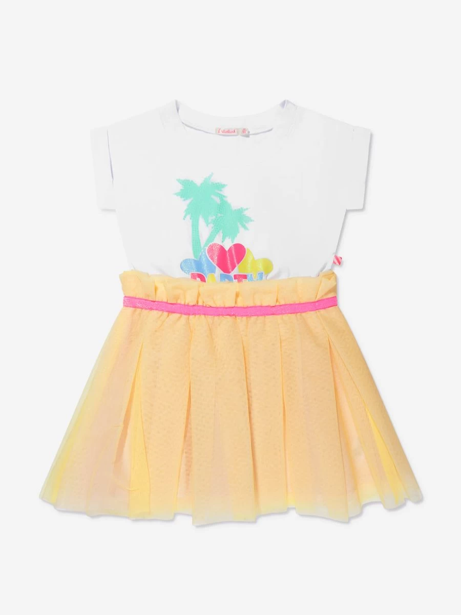"Billieblush Girls White Party Dress - Elegant Children's Formal Wear"