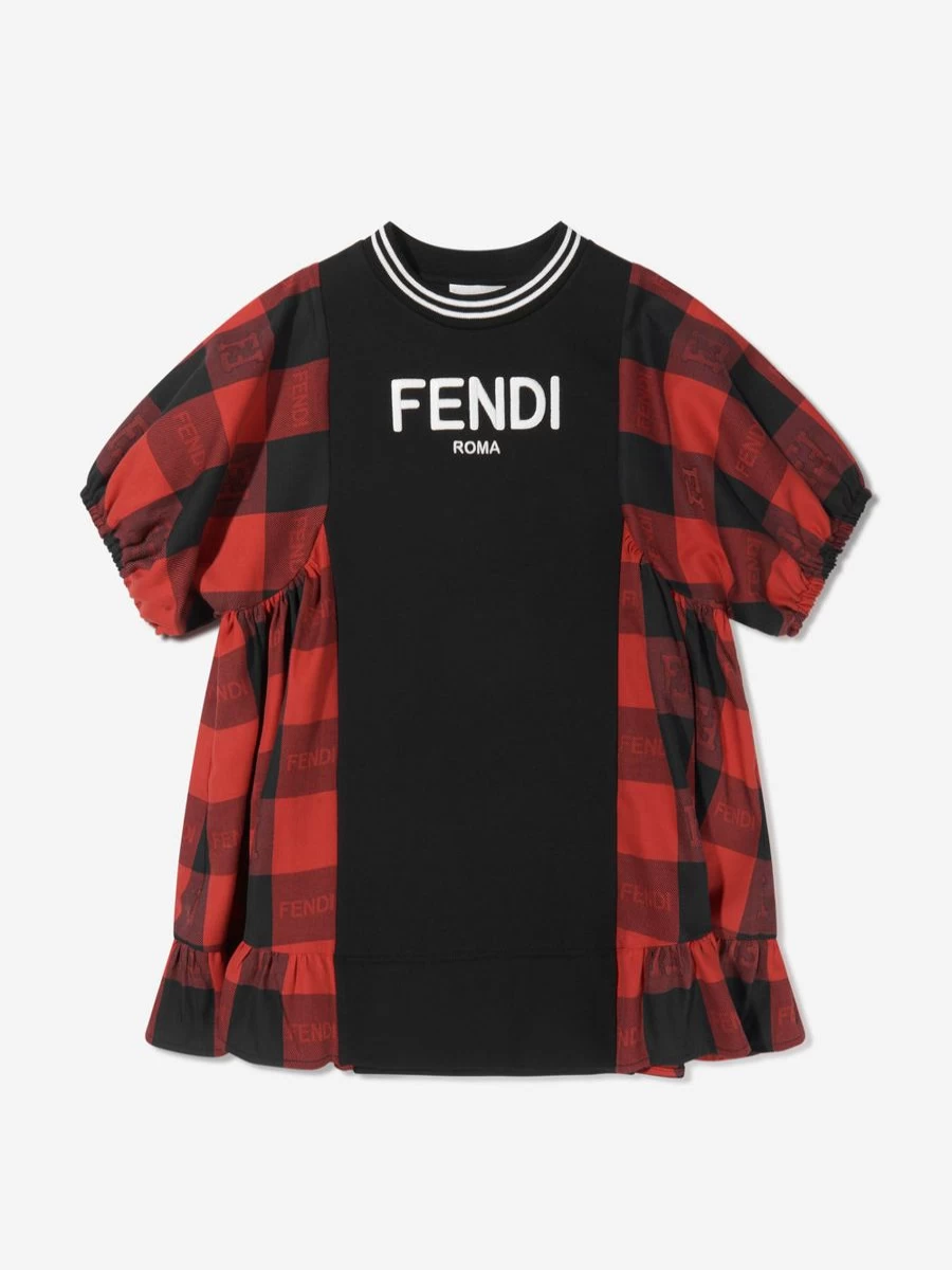 Fendi Kids Teen Checked A-Line Dress | Stylish Girls' Dress by Childsplay Clothing