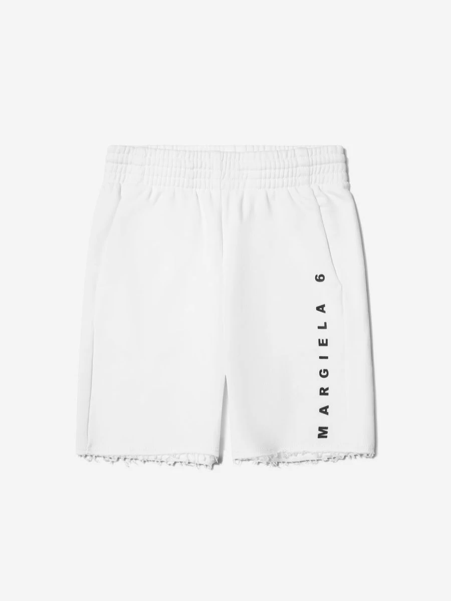 MM6 Maison Margiela Boys' White Logo Shorts for Kids
