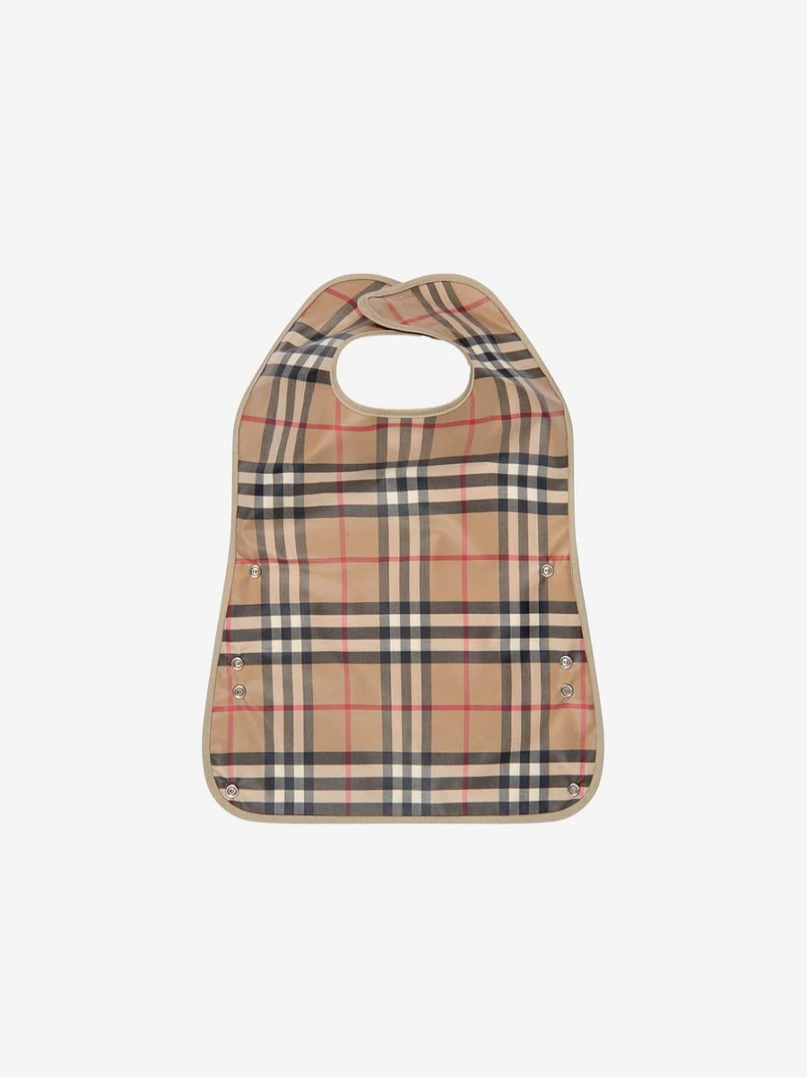 Burberry Kids Baby Beige Vintage Check Bib - Classic Designer Bib for Infants