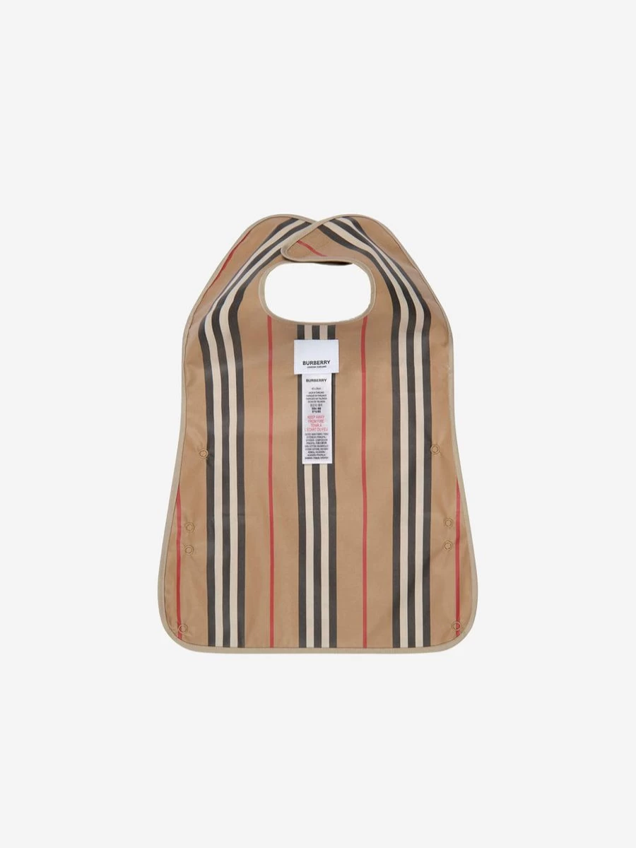 Burberry Kids Baby Beige Vintage Check Bib - Classic Designer Bib for Infants