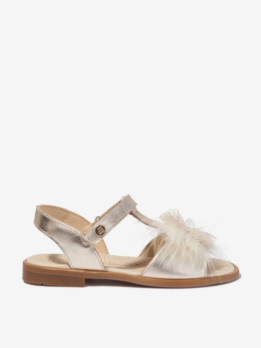 Andanines Baby Girls Gold Leather Strap Sandals | Comfortable & Stylish Footwear