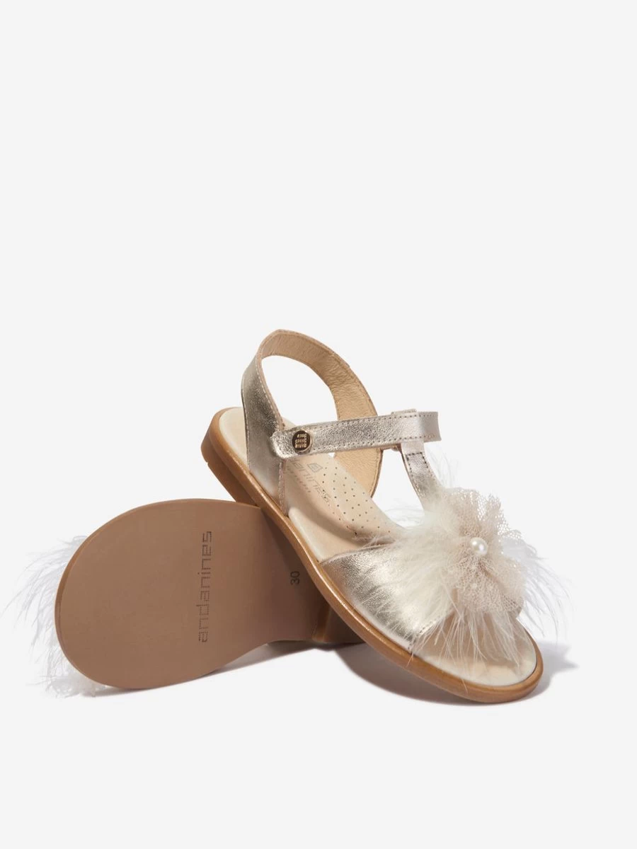 Andanines Baby Girls Gold Leather Strap Sandals | Comfortable & Stylish Footwear