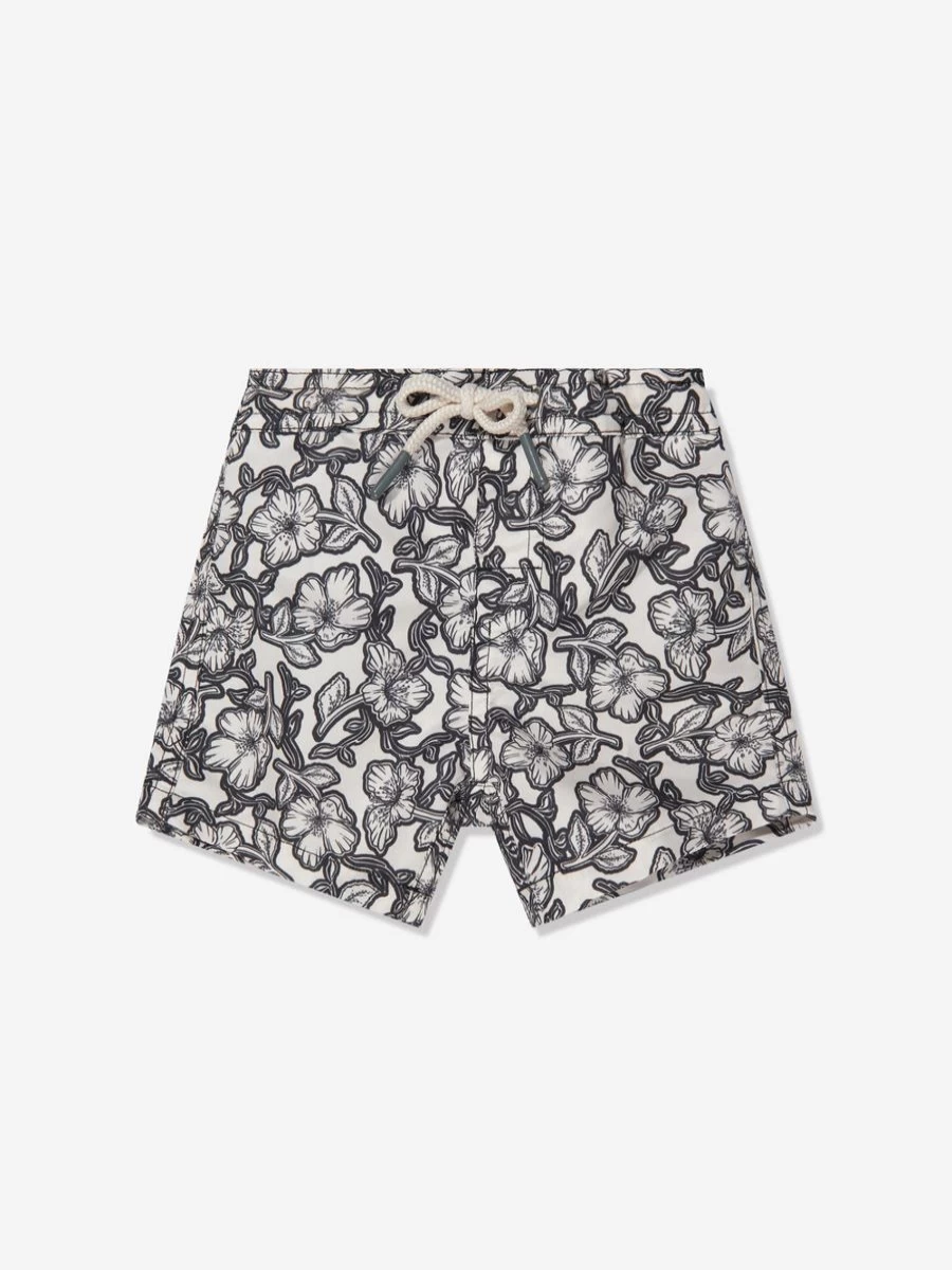 Bonpoint Baby Boys Black Floral Swim Shorts for Toddlers
