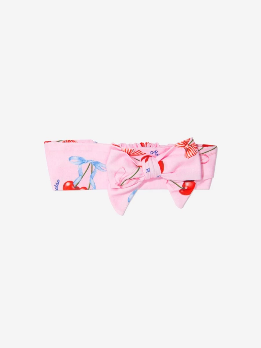 Monnalisa Teen Girls Cotton Headband with Cherry Print - Stylish & Comfortable Hair Accessory