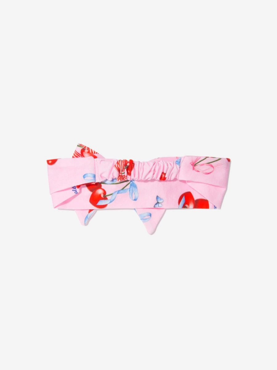 Monnalisa Teen Girls Cotton Headband with Cherry Print - Stylish & Comfortable Hair Accessory