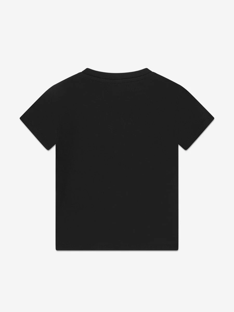 Versace Girls Black Diamante Logo T-Shirt for Kids Fashion