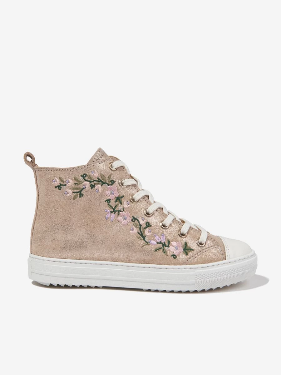 Pom D'Api Girls Gold High Top Sneakers - Swag Brodi Fashion Trainers for Teens