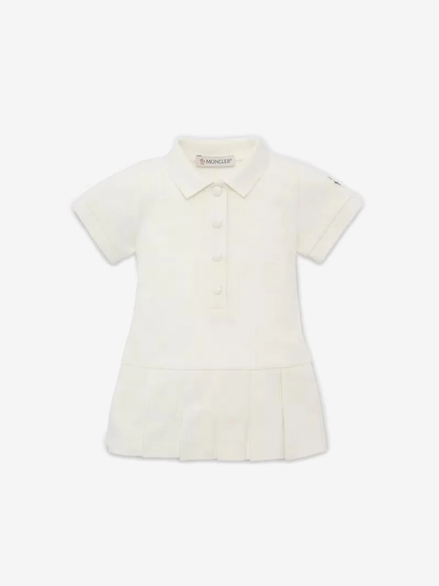 Moncler Enfant Baby Girls White Polo Dress - Premium Branded Outfit