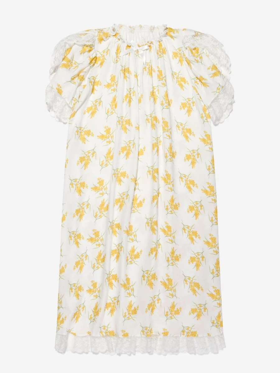 Amiki Girls Olivia Nightdress with Mimosa Print - Floral Sleepwear for Girls