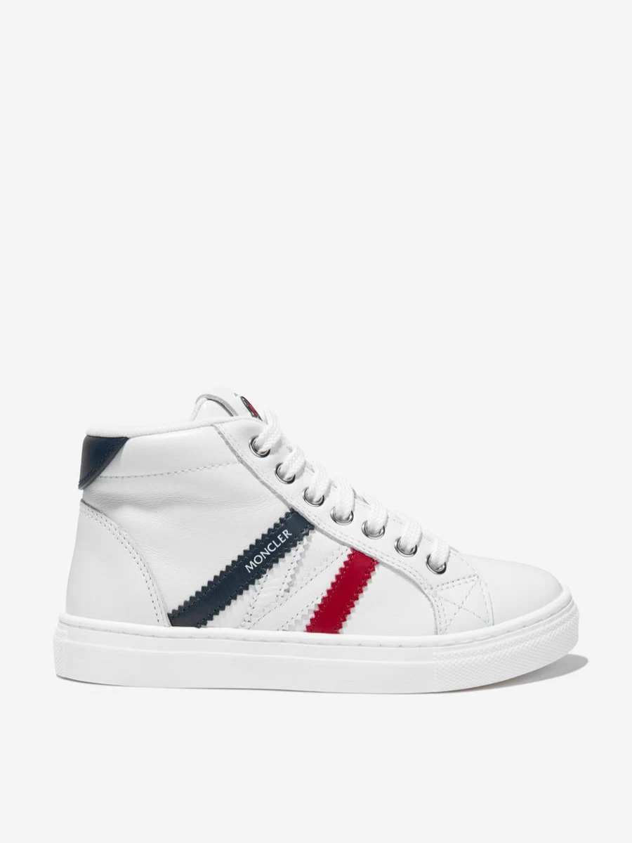 Moncler Enfant Girls Leather Monaco High Top Sneakers for Kids