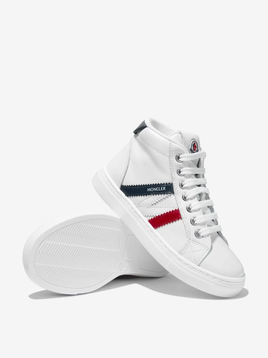 Moncler Enfant Girls Leather Monaco High Top Sneakers for Kids