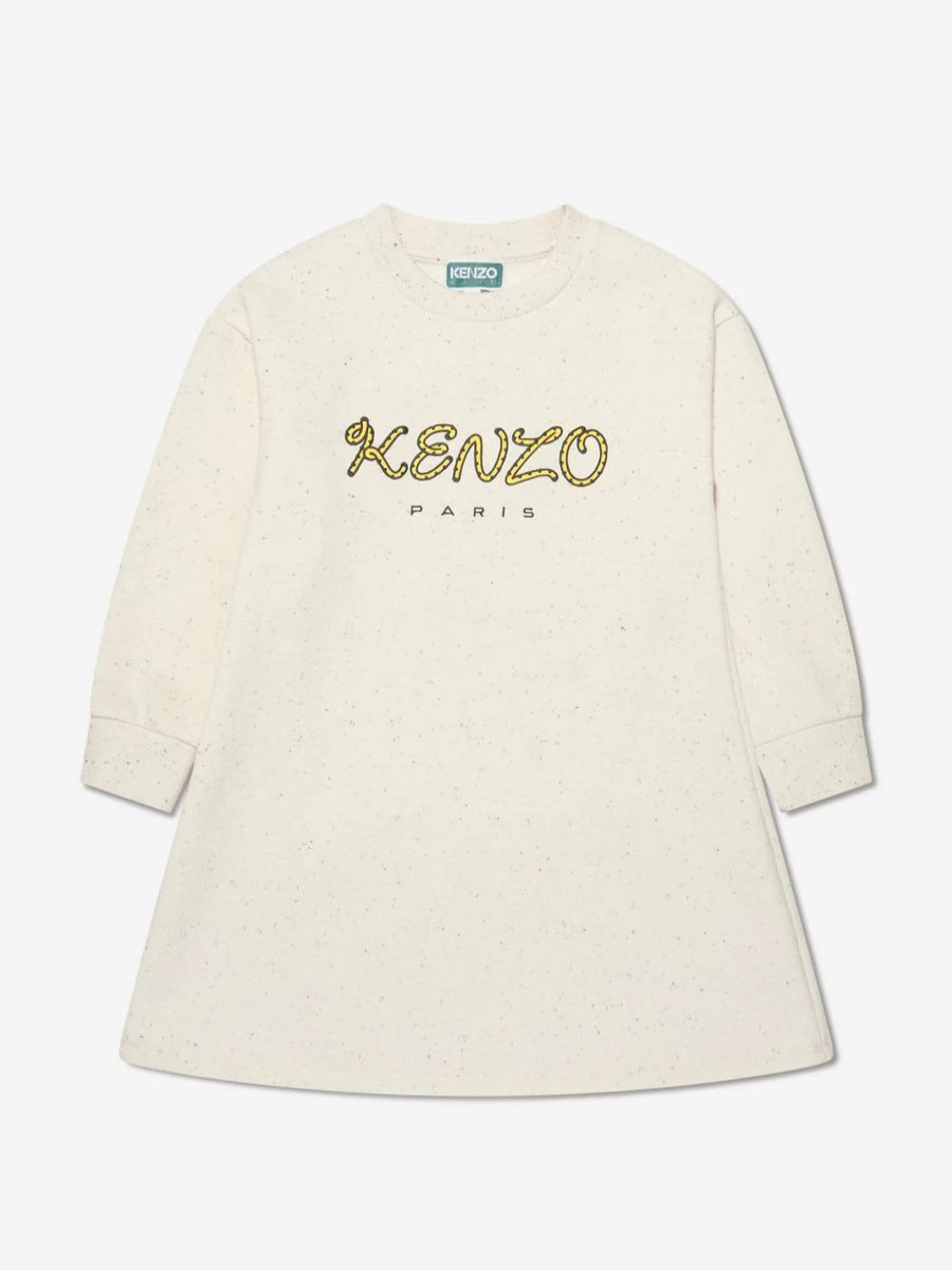 KENZO KIDS Teen Beige Logo Sweater Dress for Girls - Stylish & Comfortable
