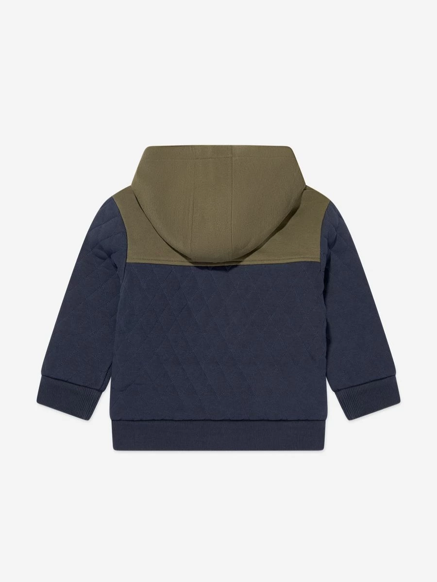 Timberland Boys Navy Quilted Hooded Sweatshirt - Warm Winter Jacket for Kids