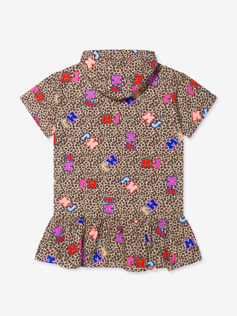 MARC JACOBS Teen Girls Cheetah Print Hooded Sweater Dress | Casual Pullover Hoodie Dress