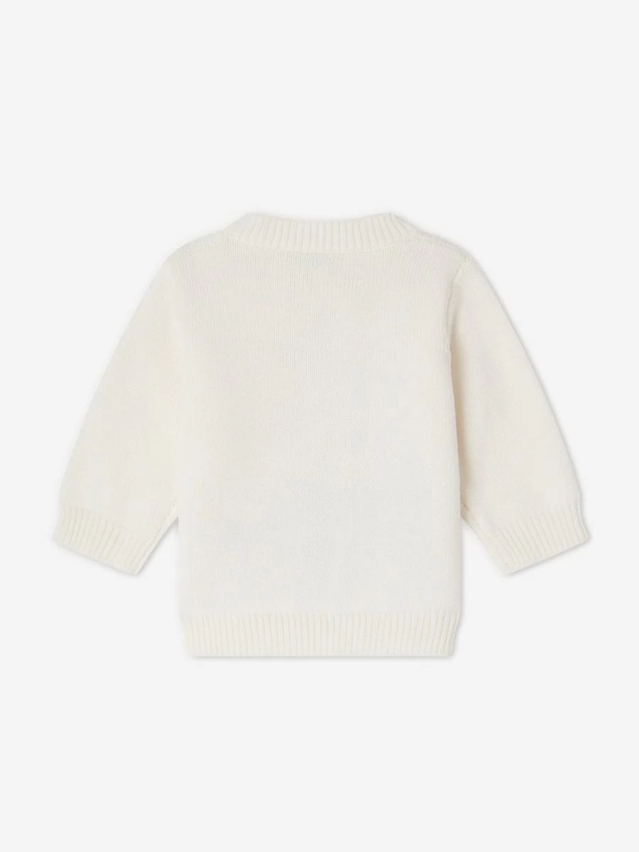 Bonpoint Ivory Cashmere Jumper for Baby Girls – Soft & Luxurious Knit Sweater