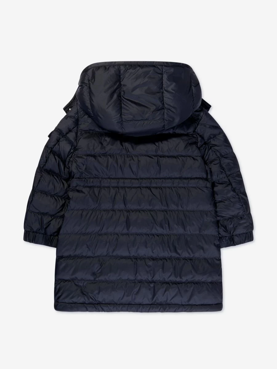 Moncler Enfant Girls Navy Down Padded Long Parka Coat Winter Warm Jacket