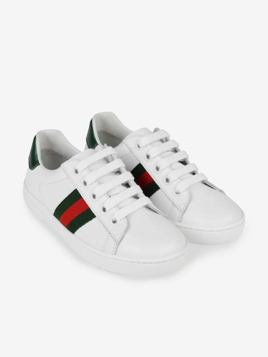 Gucci Girls Leather Ace Trainers - Kids Fashion Sneakers for Girls