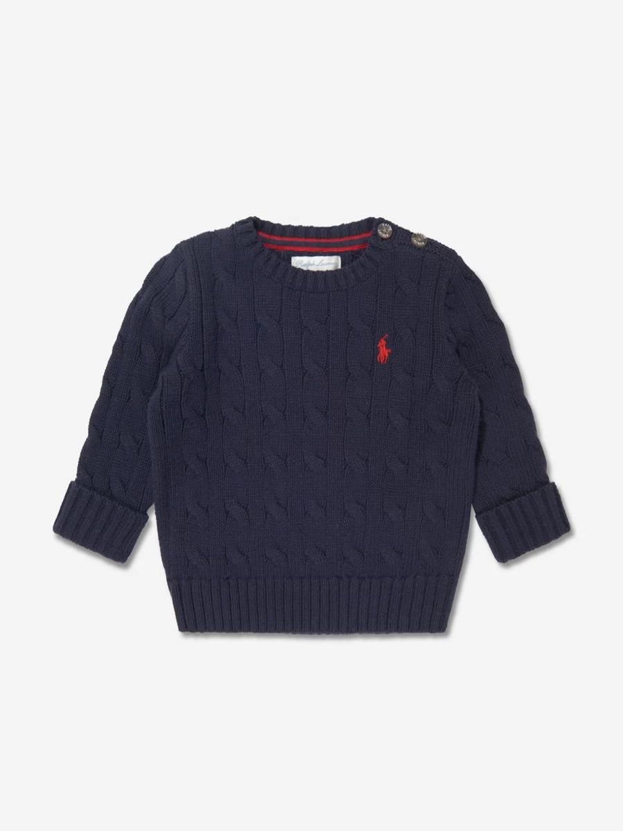 Ralph Lauren Kids Baby Boys' Cotton Jumper - Soft & Comfortable Knit Sweater for Infants