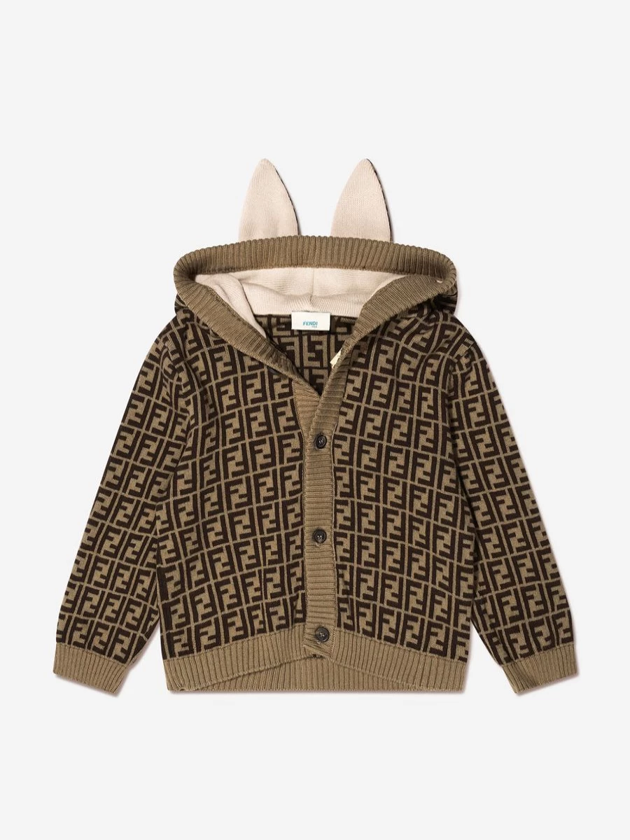 Fendi Kids Baby Bunny Ears Knit Cardigan - Adorable Bunny Hoodie for Infants