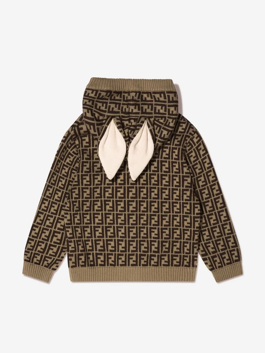 Fendi Kids Baby Bunny Ears Knit Cardigan - Adorable Bunny Hoodie for Infants
