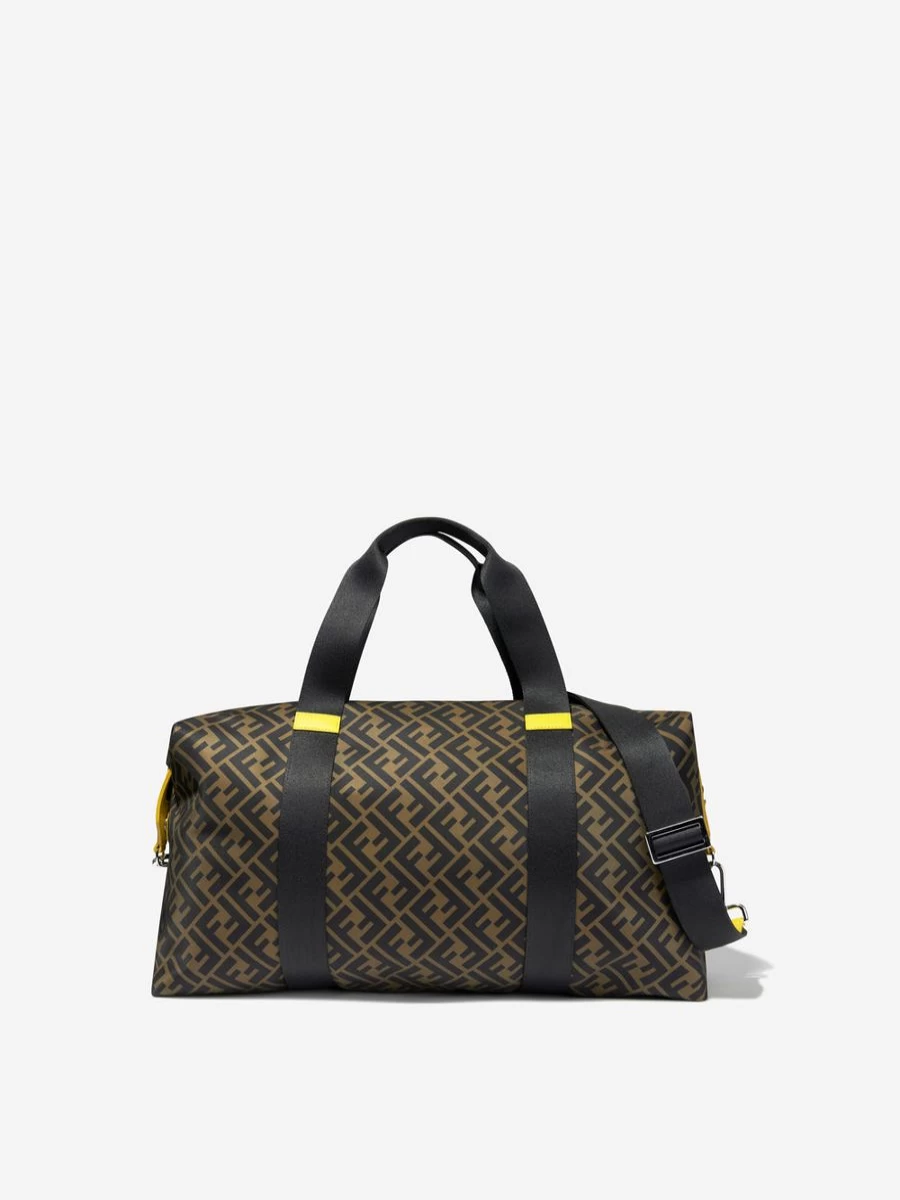 Fendi Kids Boys FF Logo Gym Bag in Brown - Stylish Children's Sport Bag