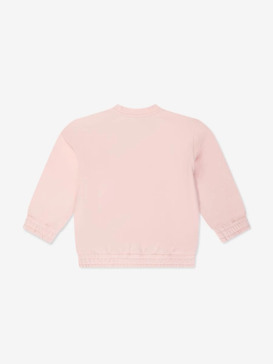 Dolce & Gabbana Kids Baby Girls Pink Logo Sweatshirt | Soft Cotton Hoodie