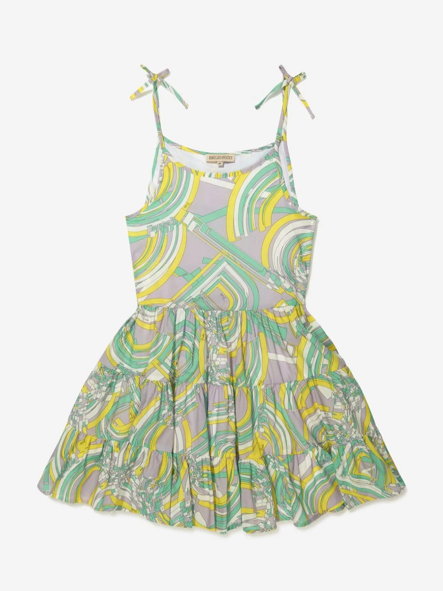 Emilio Pucci Girls Cotton Floral Sun Dress - Stylish Summer Outfit for Kids