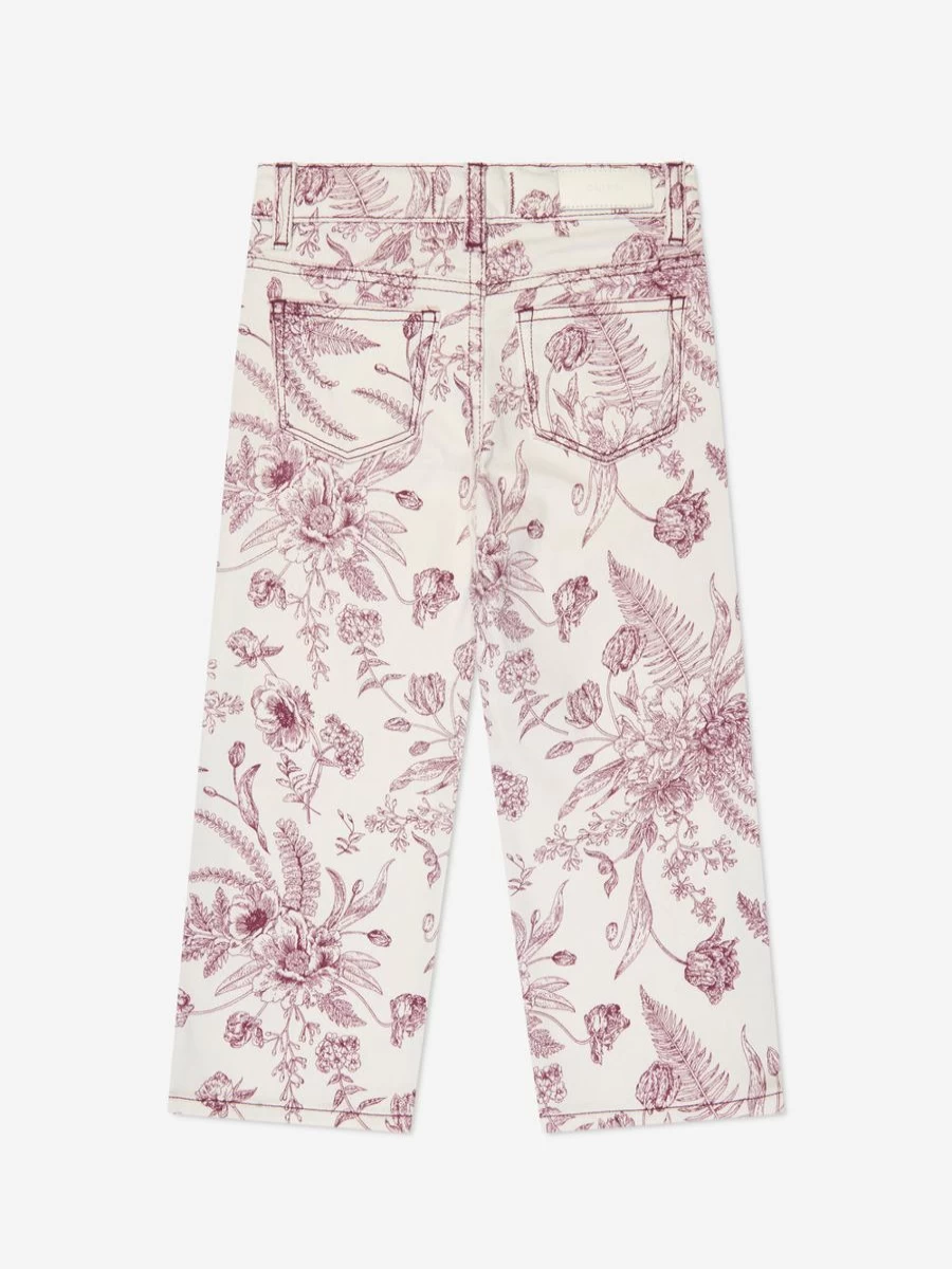 DL1961 Girls' Lily High-Rise Wide Leg Jeans in Soft Pink - Comfort Stretch Denim