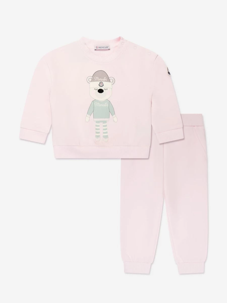 Moncler Enfant Baby Girls Pink Tracksuit - Soft & Stylish Outfit for Toddlers