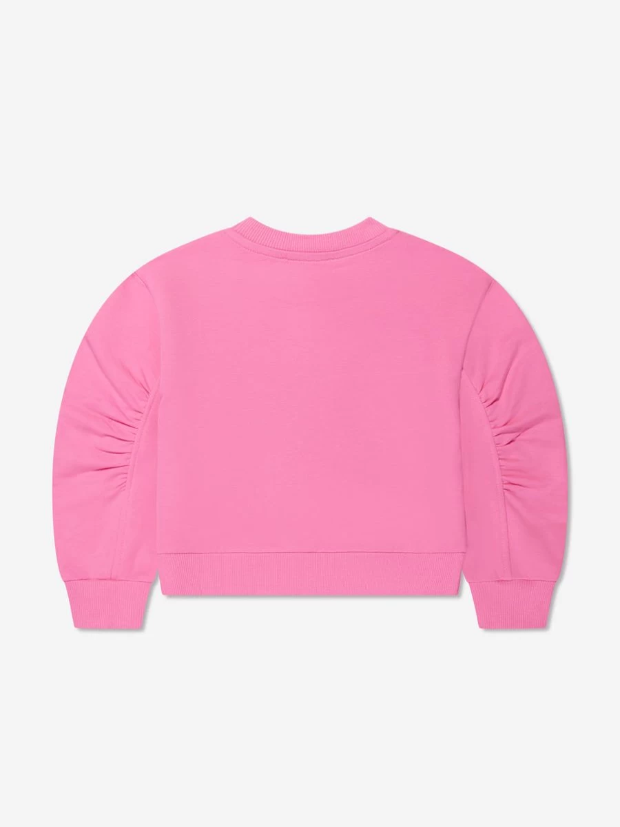Monnalisa Girls Pink Embroidered Sweatshirt - Stylish 68 Design for Kids