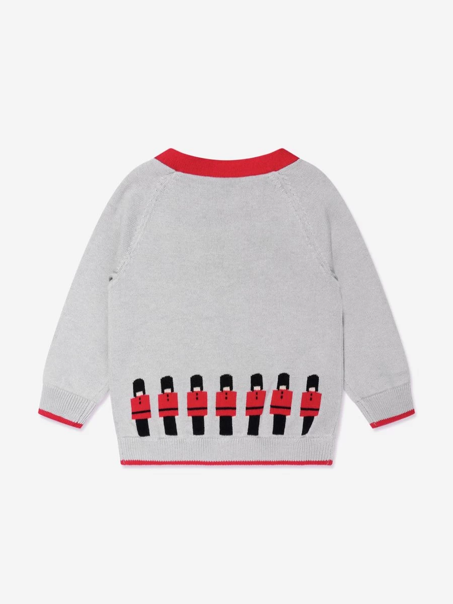 Rachel Riley Grey Soldier Intarsia Cardigan for Baby Boys