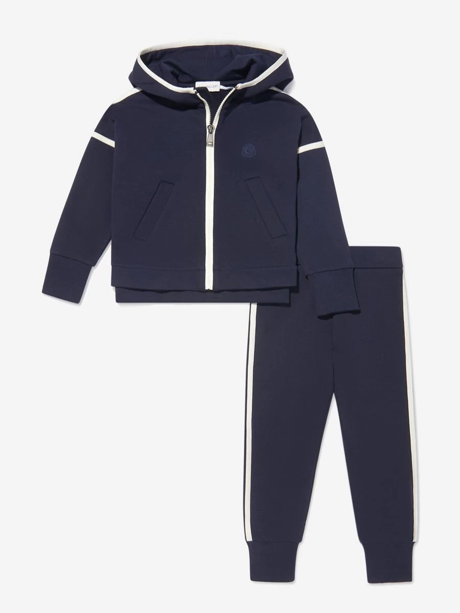 Moncler Enfant Girls' Contrast Zip Hooded Tracksuit | Stylish Kids' Tracksuit by Moncler