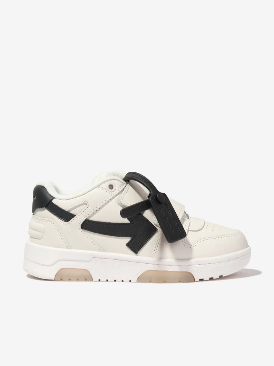 Off-White Girls' White Leather Trainers with Out Of Office Straps for Kids