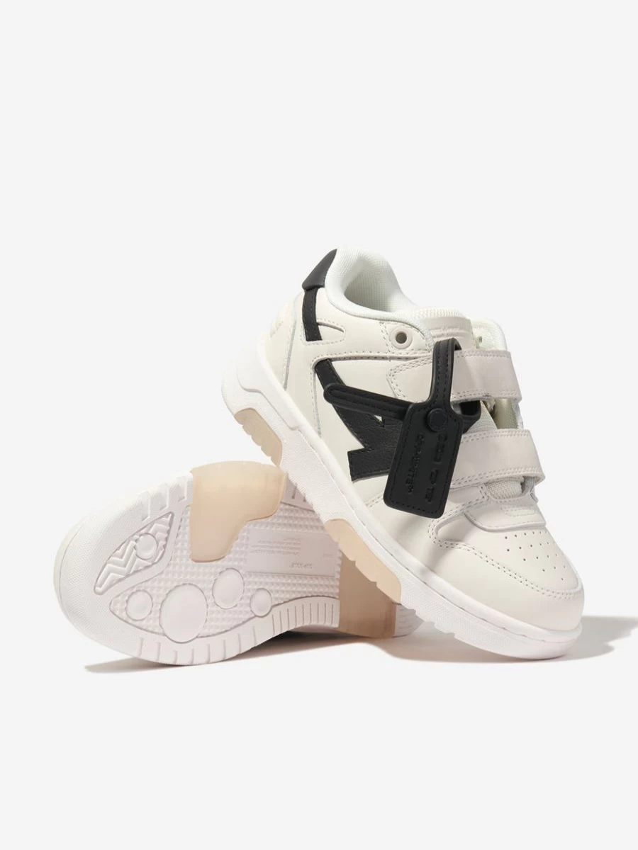 Off-White Girls' White Leather Trainers with Out Of Office Straps for Kids