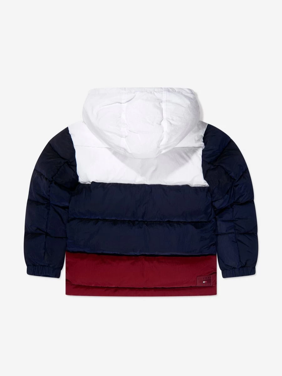Tommy Hilfiger Boys Navy Alaska Colourblock Puffer Jacket | Winter Warm Coat