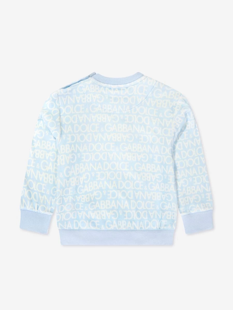 Dolce & Gabbana Kids Baby Boys Blue Logo Sweatshirt - Premium Cotton Hoodie